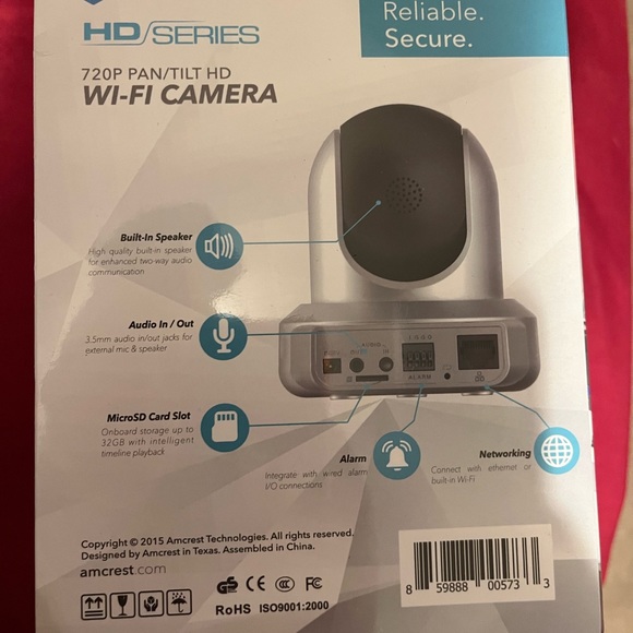 Amcrest 720P WiFi Video Monitoring Security Wireless IP Camera with Pan/Tilt - Picture 3 of 4